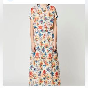 Sister Paul & Joe Tholonia floral button front midi dress size 38 US 6